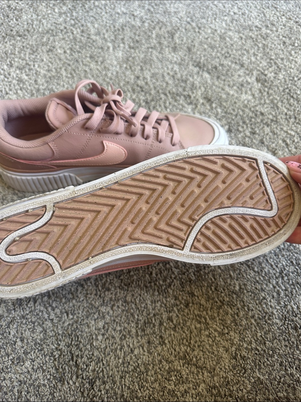Nike Women's Blush Pink Platform Sneakers - Picture 4 of 4